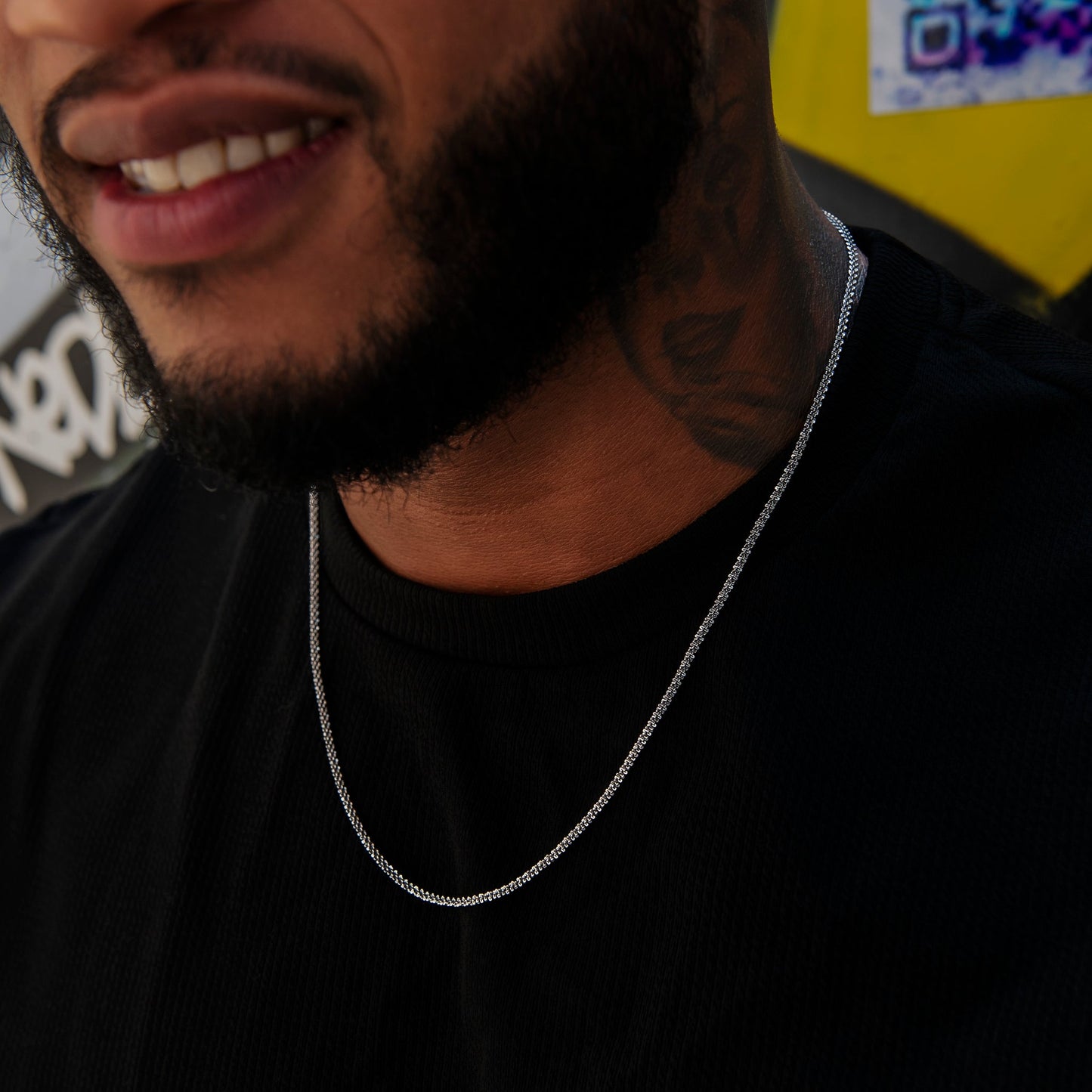 2MM Diamond Cut Popcorn Chain in Black