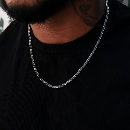 4MM Diamond Cut Popcorn Chain in Black