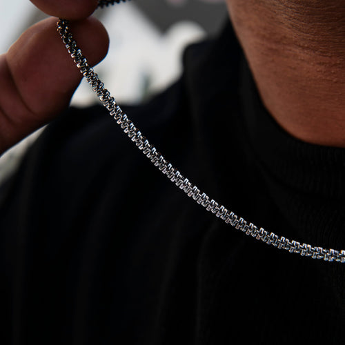 4MM Diamond Cut Popcorn Chain in Black