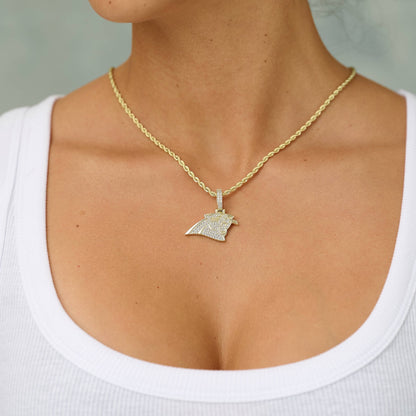 Carolina Panthers Official NFL Micro Logo Pendant in Yellow Gold