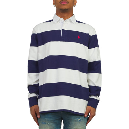 Iconic Rugby Shirt | Dark Cobalt/White