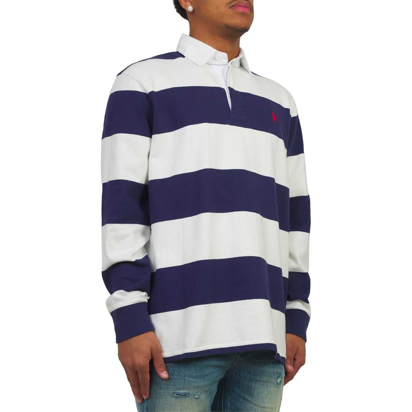Iconic Rugby Shirt | Dark Cobalt/White