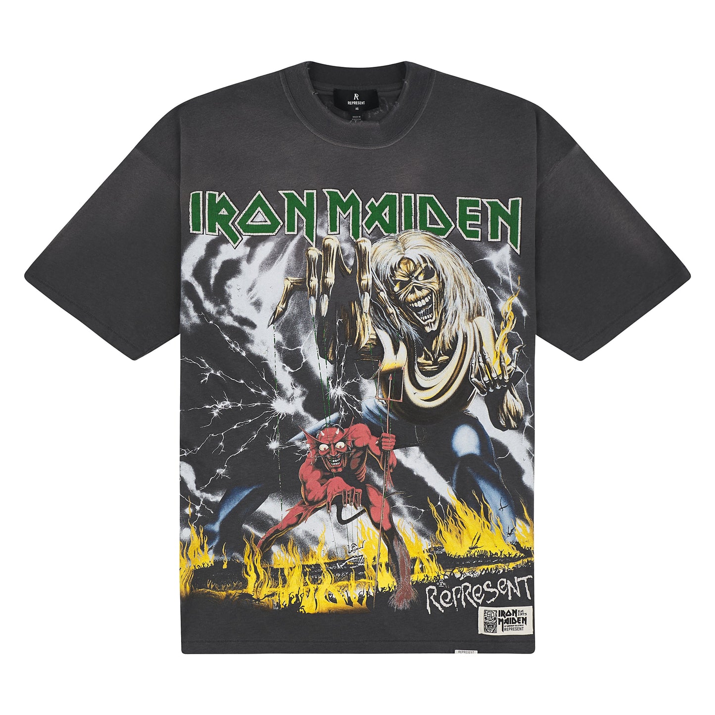 Iron Maiden Number Of The Beast Tee | Sunfade Grey