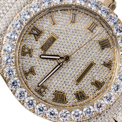 42MM Fully Iced Moissanite Alpha Era® in Gold
