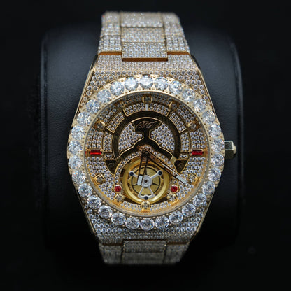 42MM Fully Iced Ruby Accent Alpha Era® in Gold