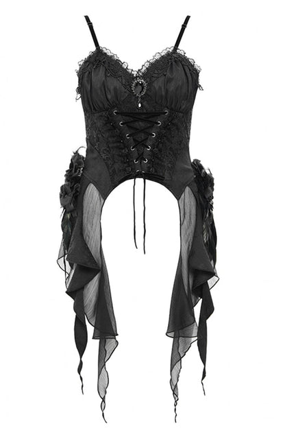 Black Lace Lace-Up Women's Gothic Overbust Corset