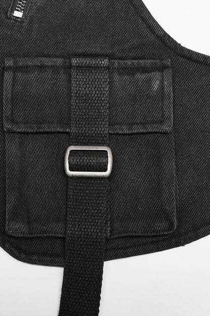 Black Buckle Men's Punk Big-Pocket Harness