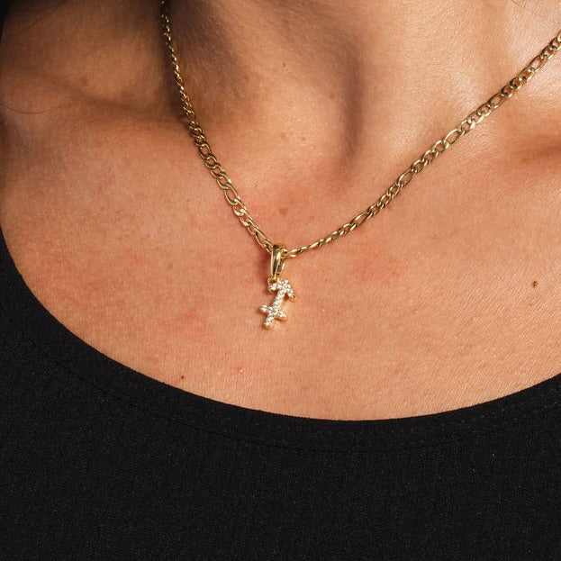 Astrology Pave Pendants in Yellow Gold