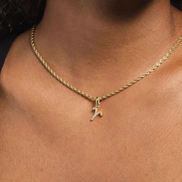 Astrology Pave Pendants in Yellow Gold