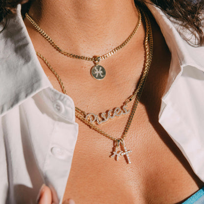 Astrology Pave Pendants in Yellow Gold