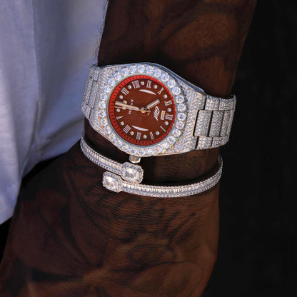 Baguette Clip Bracelet in White Gold