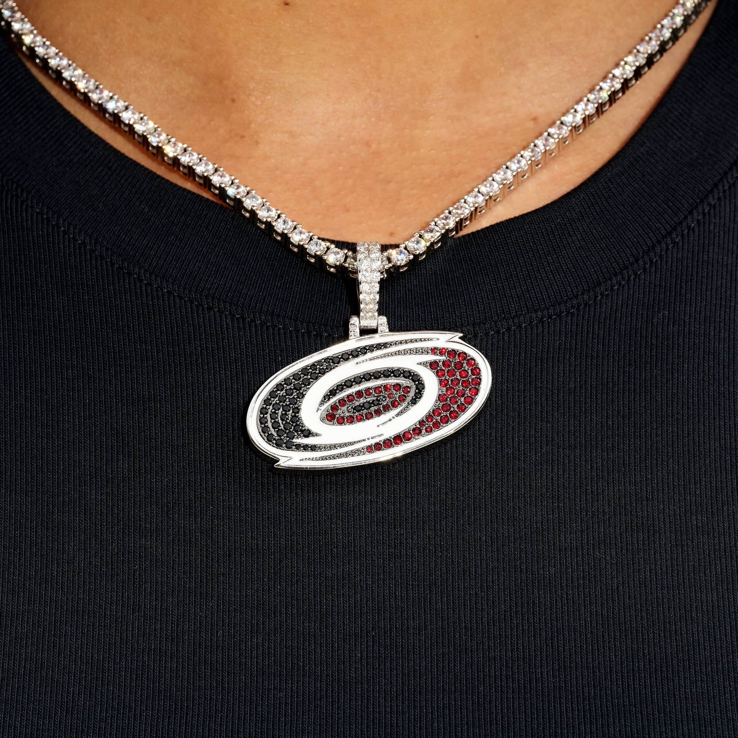 Carolina Hurricanes Official NHL Logo Pendant in White Gold