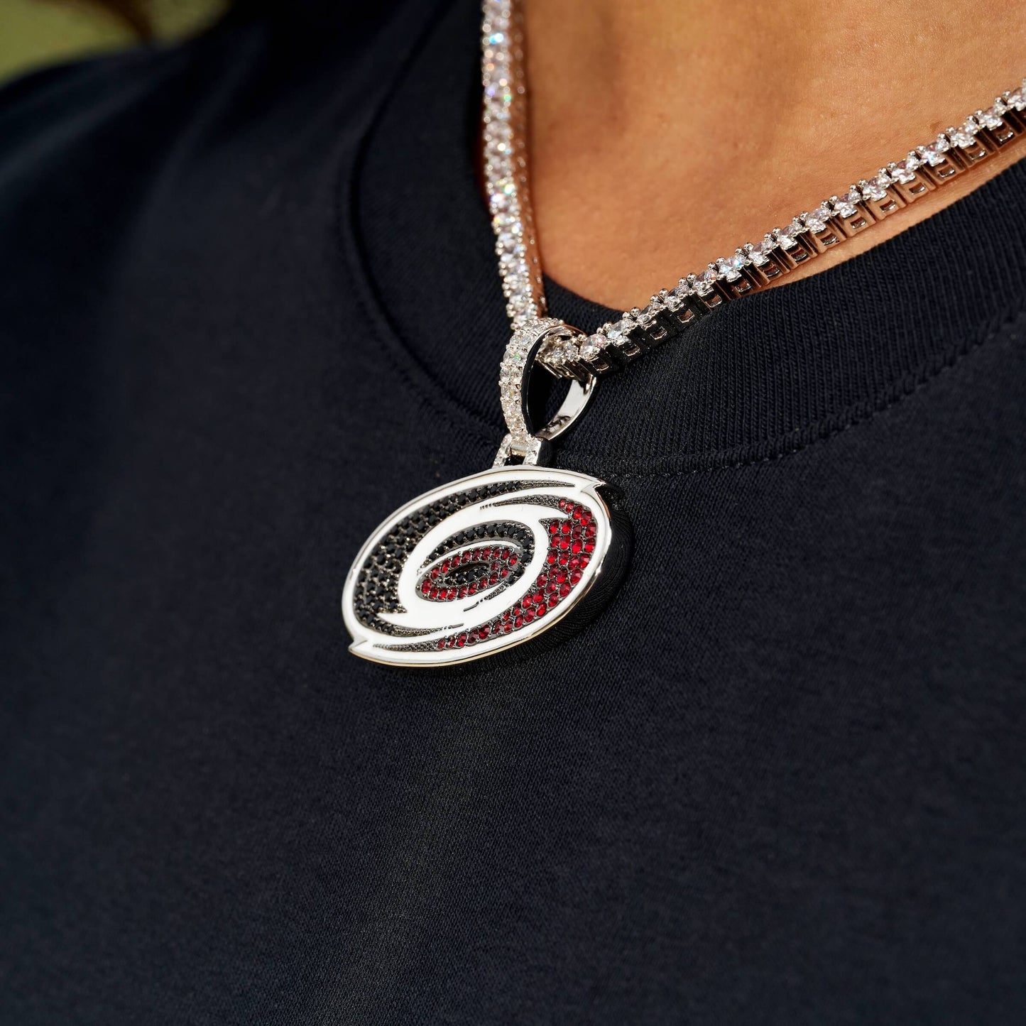 Carolina Hurricanes Official NHL Logo Pendant in White Gold