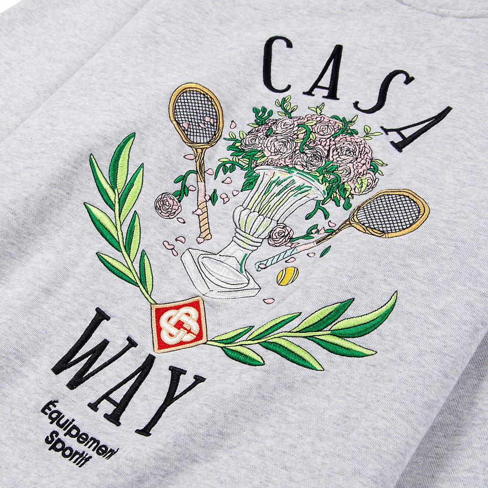 Casa Way Embroidered Sweatshirt | Grey Marle