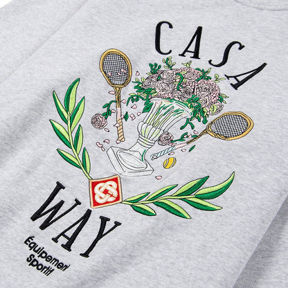 Casa Way Embroidered Sweatshirt | Grey Marle