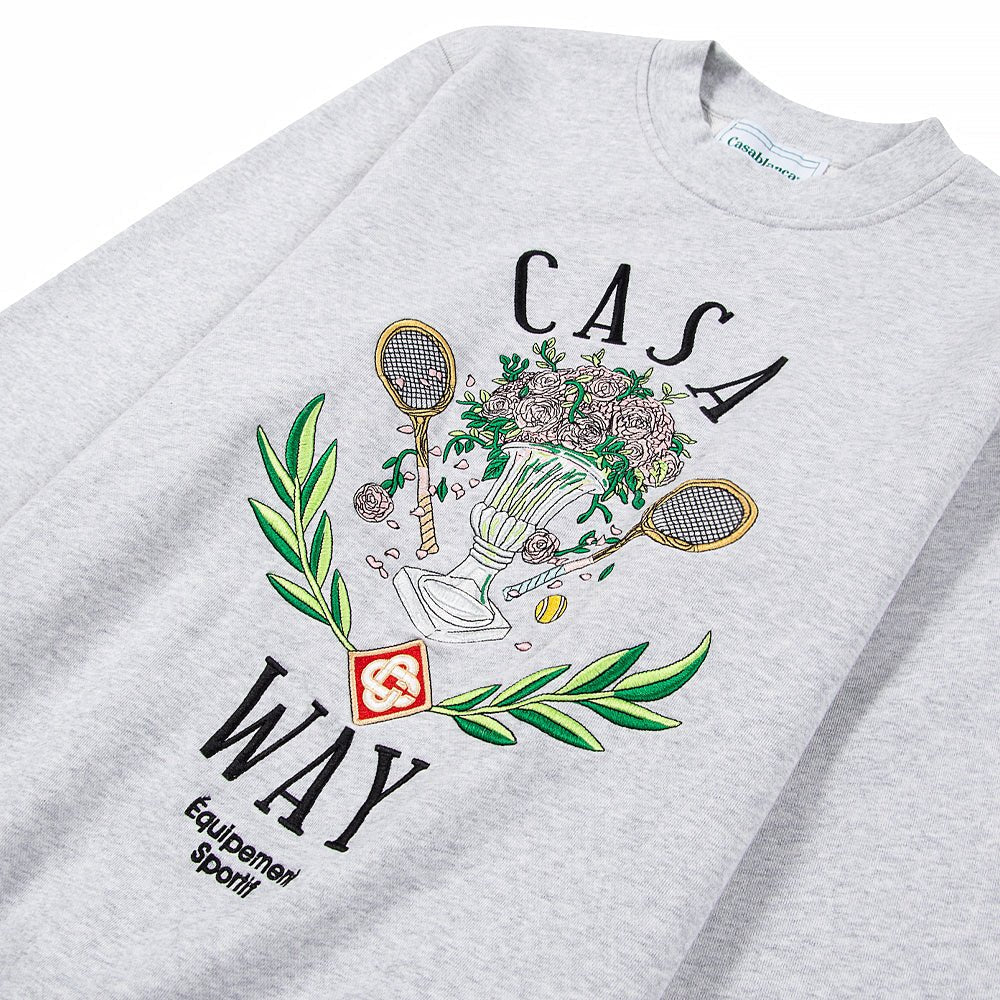 Casa Way Embroidered Sweatshirt | Grey Marle
