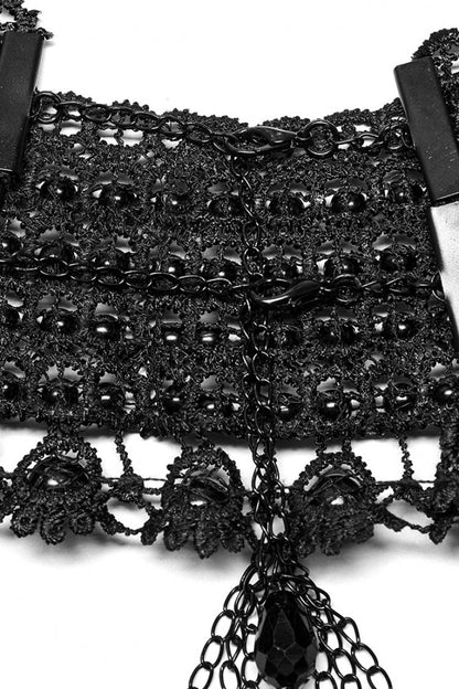 Black Pearl Hollow Lace Women's Gothic Gorgeous Choker