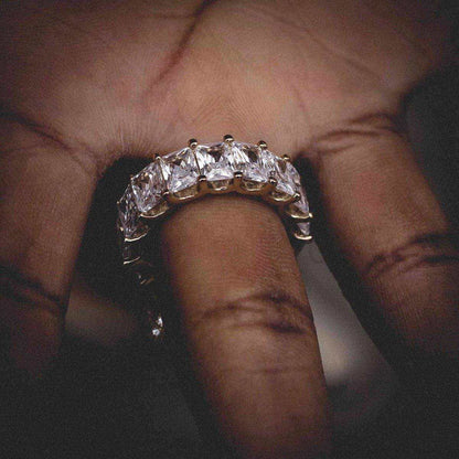 Center Stone Baguette Band Ring - Yellow Gold Vermeil