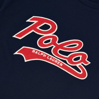 Chain Stitched Logo Tee | Navy