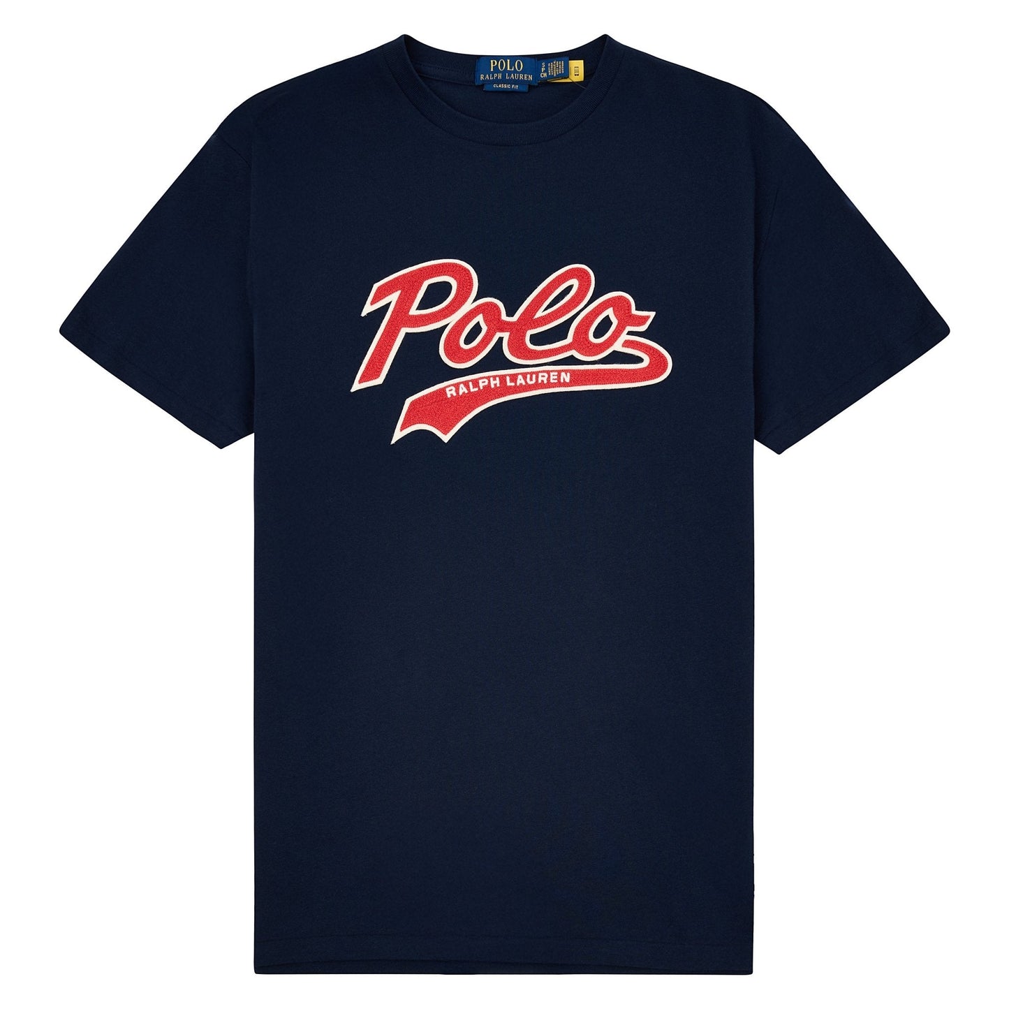 Chain Stitched Logo Tee | Navy