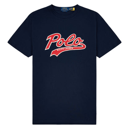 Chain Stitched Logo Tee | Navy