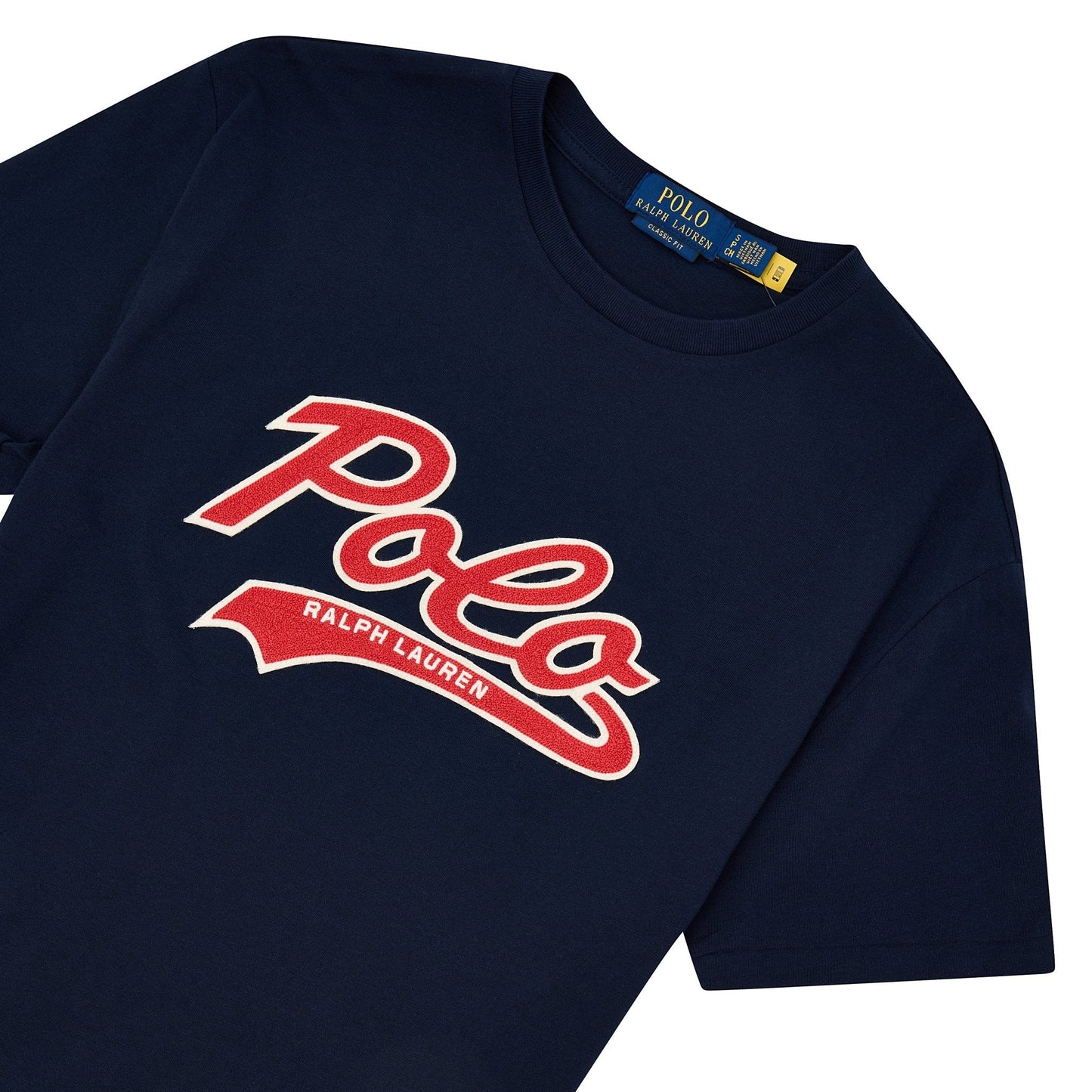 Chain Stitched Logo Tee | Navy