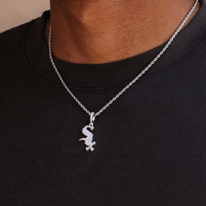 Chicago White Sox Official MLB Micro Logo Pendant in White Gold