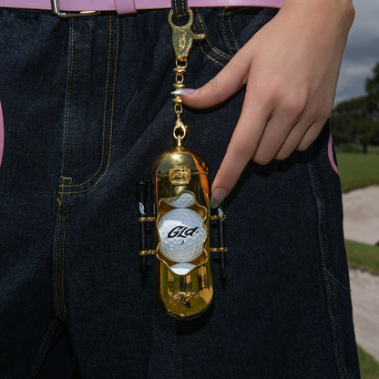 Clip-on Golf Ball Holder Accessory in Yellow Gold