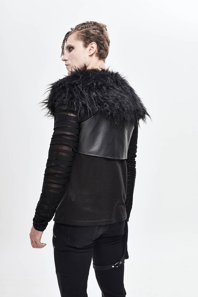 Black Lace-Up Mens Steampunk Vest