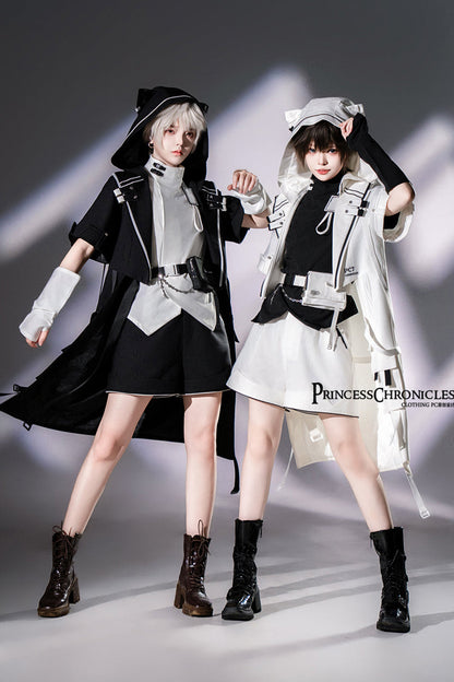 Black Functional Style Ouji Fashion Prince Handsome Lolita Cat Ears Coat