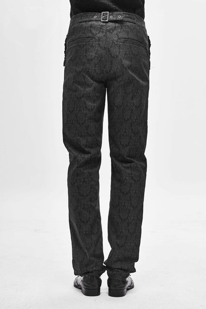 Black Party Up Fancy Patterned Gothic Mens Pants