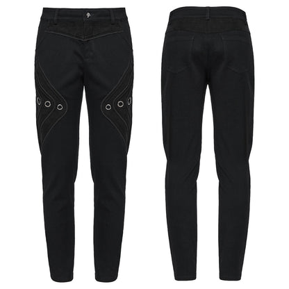 Black Men's Gothic Ring Skull Pants