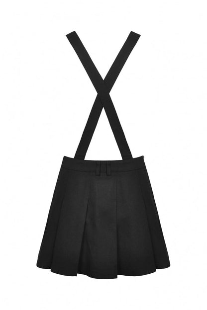 Black Devil Blood Women's Punk Suspender Pleated Skirt