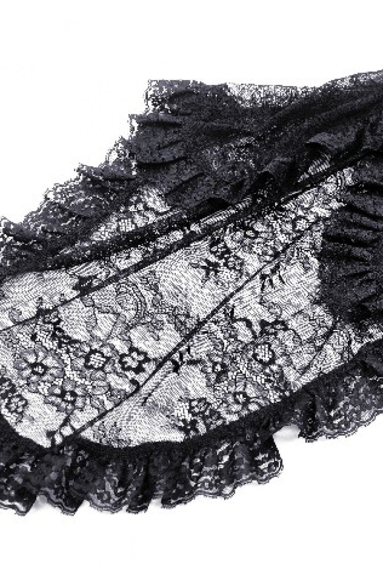 Black Off Shoulder Long Flare Sleeves Lace Women's Gothic Romantic Top
