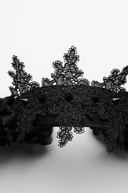 Black Lace Faux Feather Wing Women's Gothic Headwear