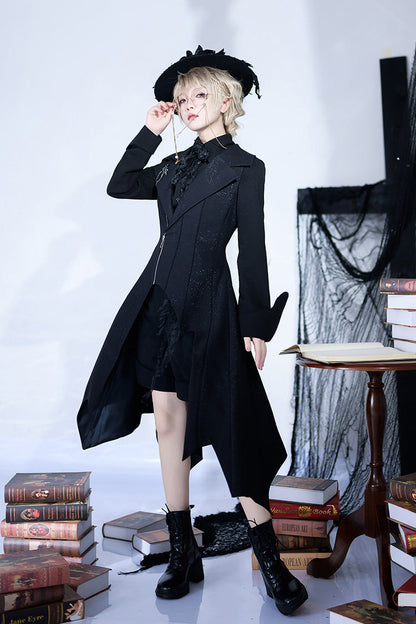 Black Irregular Ouji Fashion Gothic Vintage Handsome Cool Lolita Vest
