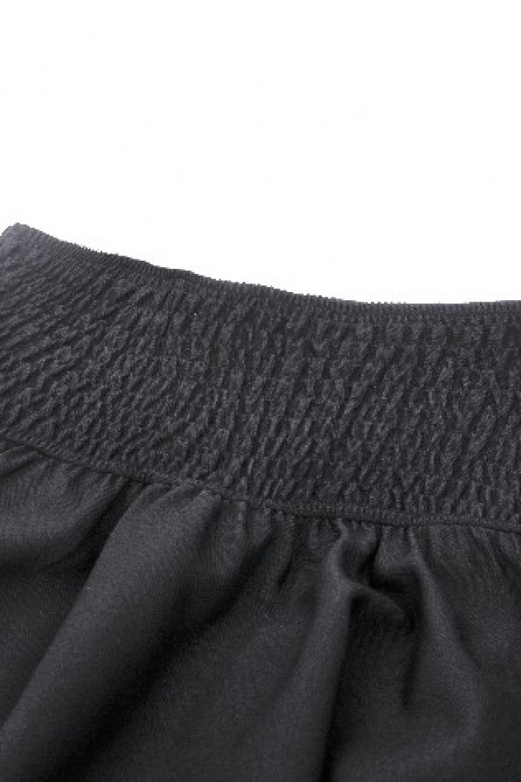 Black High Waisted Batwing Hem Women's Gothic Lolita Short Skirt