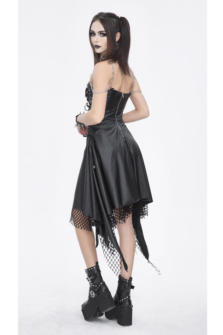 Black Lace Irregular Women's Gothic Jsk Dress
