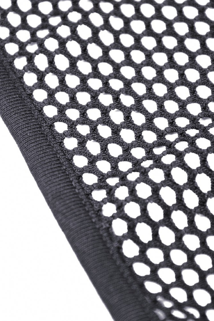 Black Long Sleeves Fishnet Mesh Women's Gothic Punk Hooded Cape