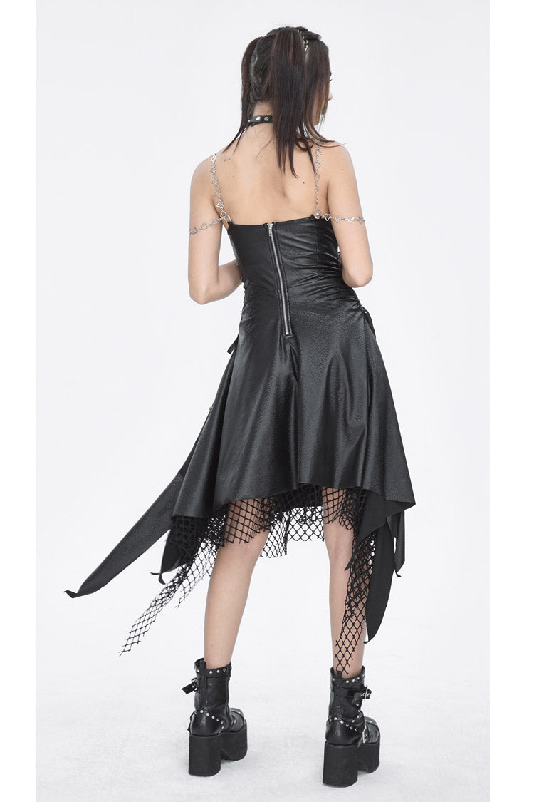 Black Lace Irregular Women's Gothic Jsk Dress