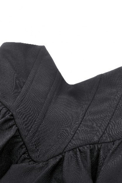 Black High Waisted Batwing Hem Women's Gothic Lolita Short Skirt
