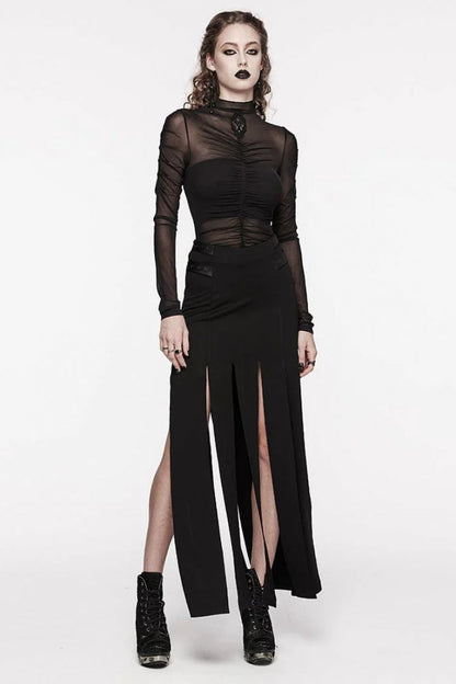Black Flowing Tassel Women's Punk Skirt