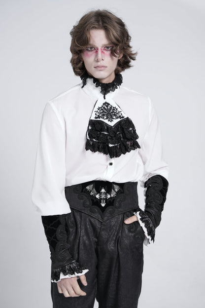 Black Embroidered Lace-Up Men's Gothic Accessory  Bat Embroidered Girdle