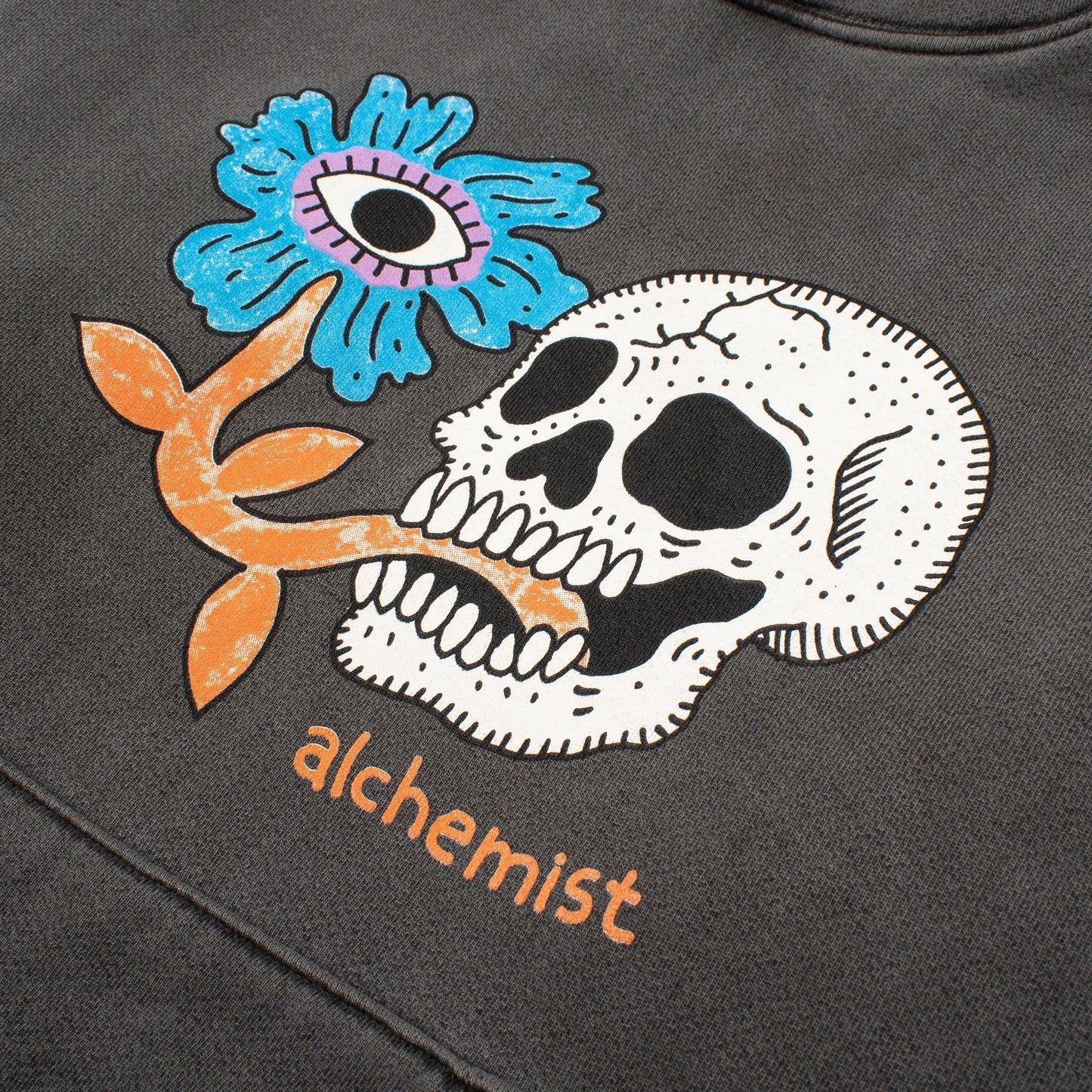 Floral Skull Hoodie | Jet Black