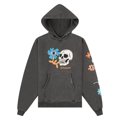 Floral Skull Hoodie | Jet Black