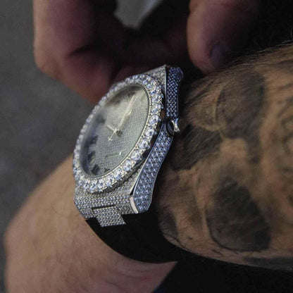42MM Fully Iced Alpha Era® 316 w/ Rubber Strap