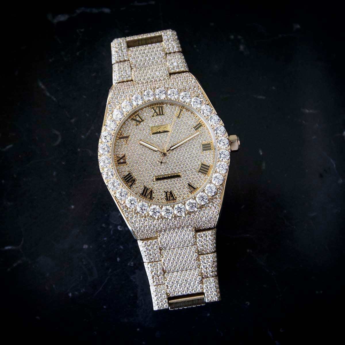 42MM Fully Iced Moissanite Alpha Era® in Gold