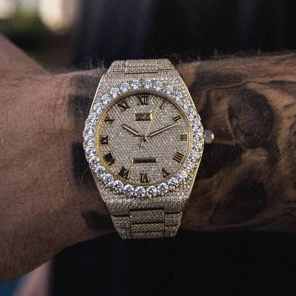 42MM Fully Iced Moissanite Alpha Era® in Gold