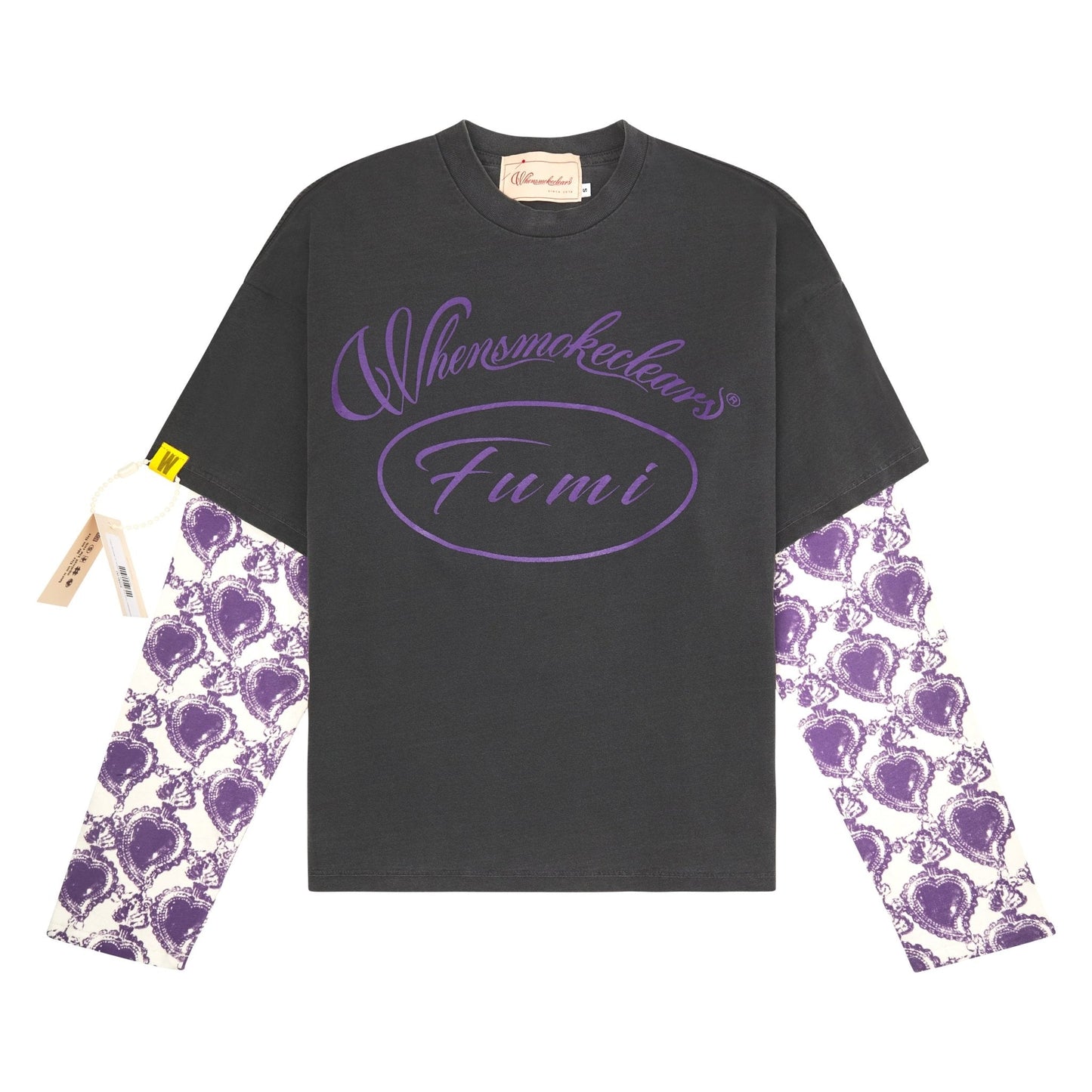 Fumi Script Double Tee | Black/Purple