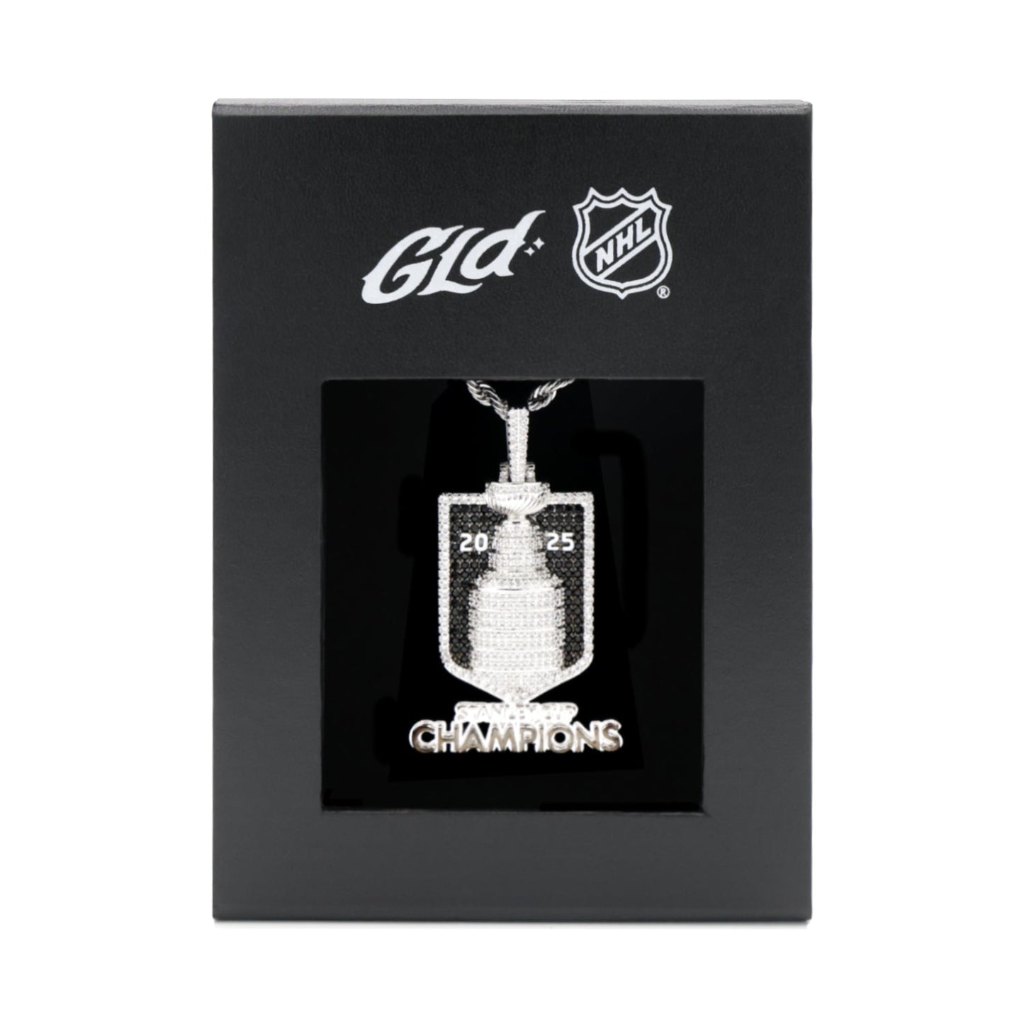 2025 Stanley Cup Official NHL Championship Pendant with 20" Rope Chain in White Gold